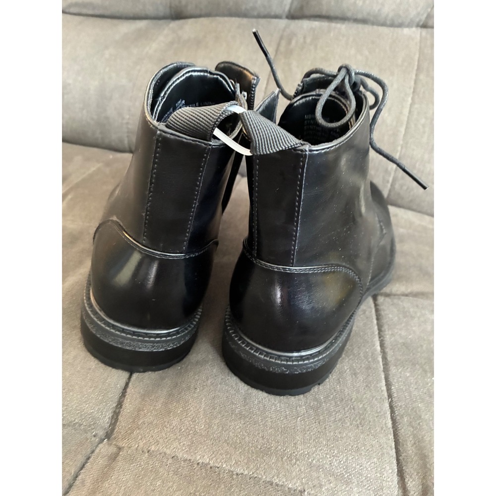 Madden NYC Combat Boots Mens 11.5 Black Side Zip Lace Up Lug Sole Ortholite New - Picture 2 of 10